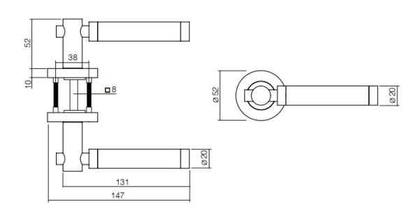 ProGriff TD-Senta auf Rosette–Chrom/Nickel matt